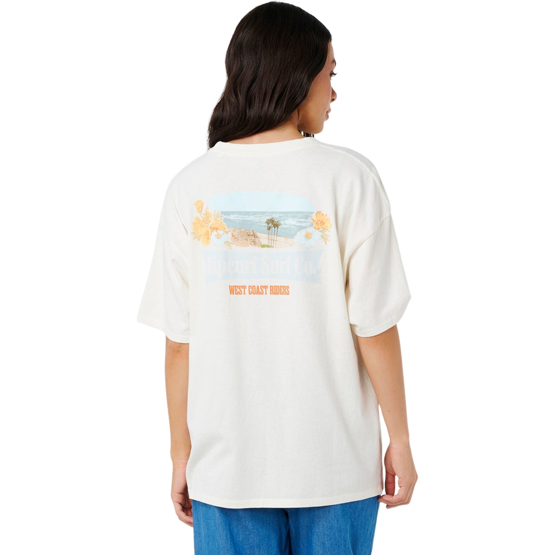 2026 Rip Curl Womens Half Moon Bay Heritage Tee 0NMWTE - Bone
